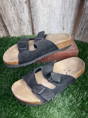 Birkenstock Betula Arizona Black Suede Slides Women's EU37 Women's 6